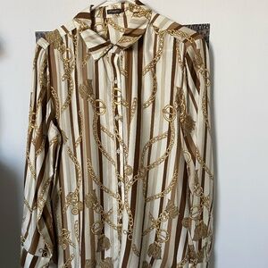 J.McLaughlin Chain Print Button-Up Blouse